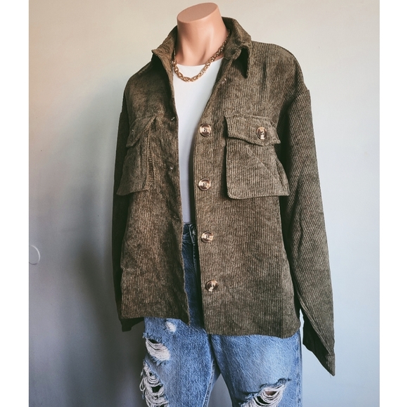 Green Corduroy shaket - Picture 3 of 6